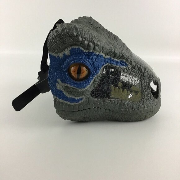Jurassic World Chomp Roar Electronic Mask Velociraptor Blue Dinosaur 2017 Mattel - Picture 6 of 8